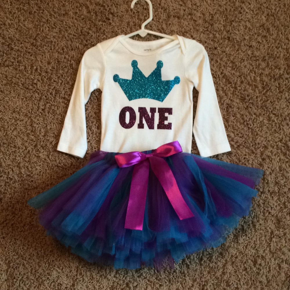 First birthday onesie and tulle skirt